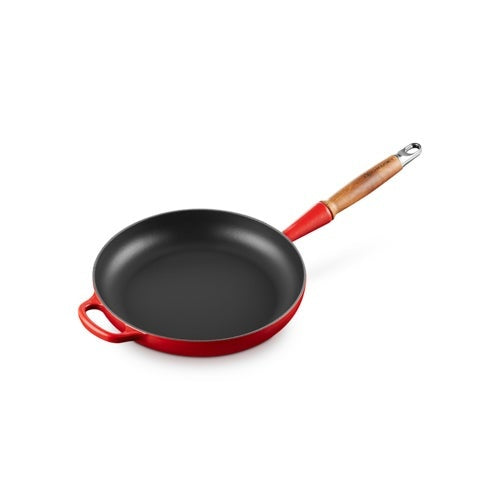 10.25" SIGNATURE CAST IRON FRY PAN W/ ALPINE WOOD HANDLE