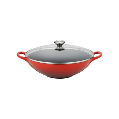 5QT SIGNATURE CAST IRON WOK W/ GLASS LID