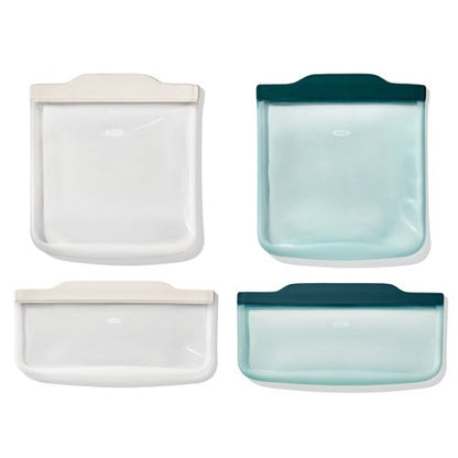 GOOD GRIPS 4PC LUNCH SET SILICONE REUSABLE BAGS
