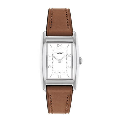LADIES' REESE RECTANGLE LEATHER STRAP WATCH, DIAL