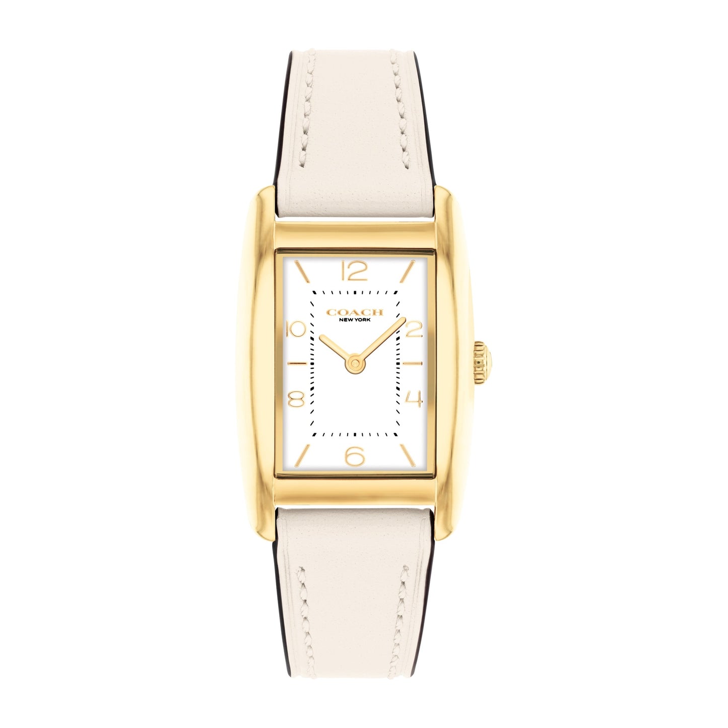 LADIES' REESE RECTANGLE LEATHER STRAP WATCH, DIAL