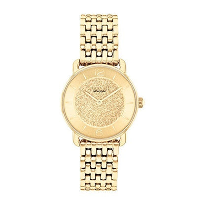 LADIES' ELLIOT STAINLESS STEEL WATCH, GLITTER DIAL