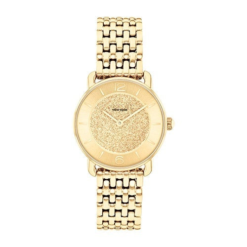 LADIES' ELLIOT STAINLESS STEEL WATCH, GLITTER DIAL
