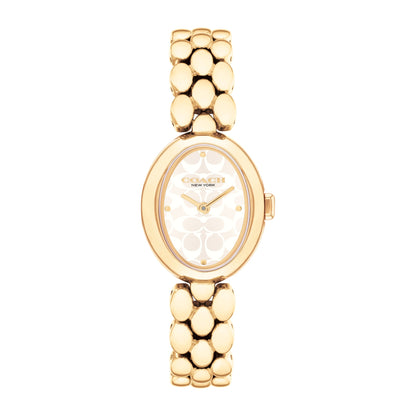 LADIES' SAMMY OVAL STAINLESS STEEL WATCH, "C" DIAL