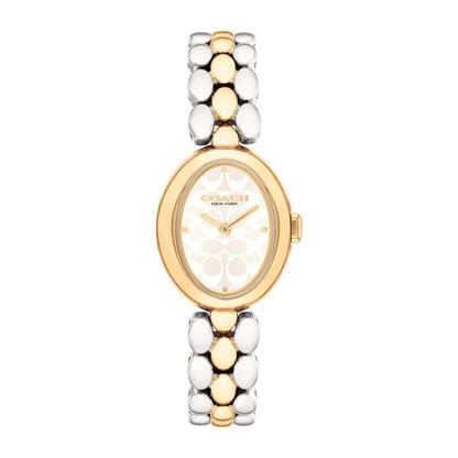 LADIES' SAMMY OVAL STAINLESS STEEL WATCH, "C" DIAL
