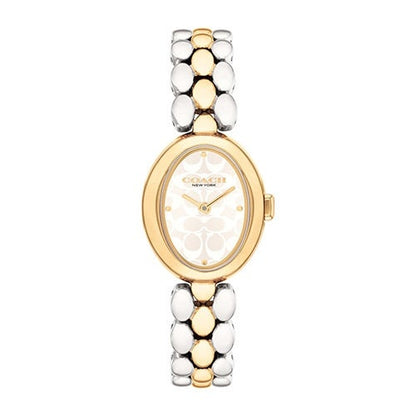 LADIES' SAMMY OVAL STAINLESS STEEL WATCH, "C" DIAL