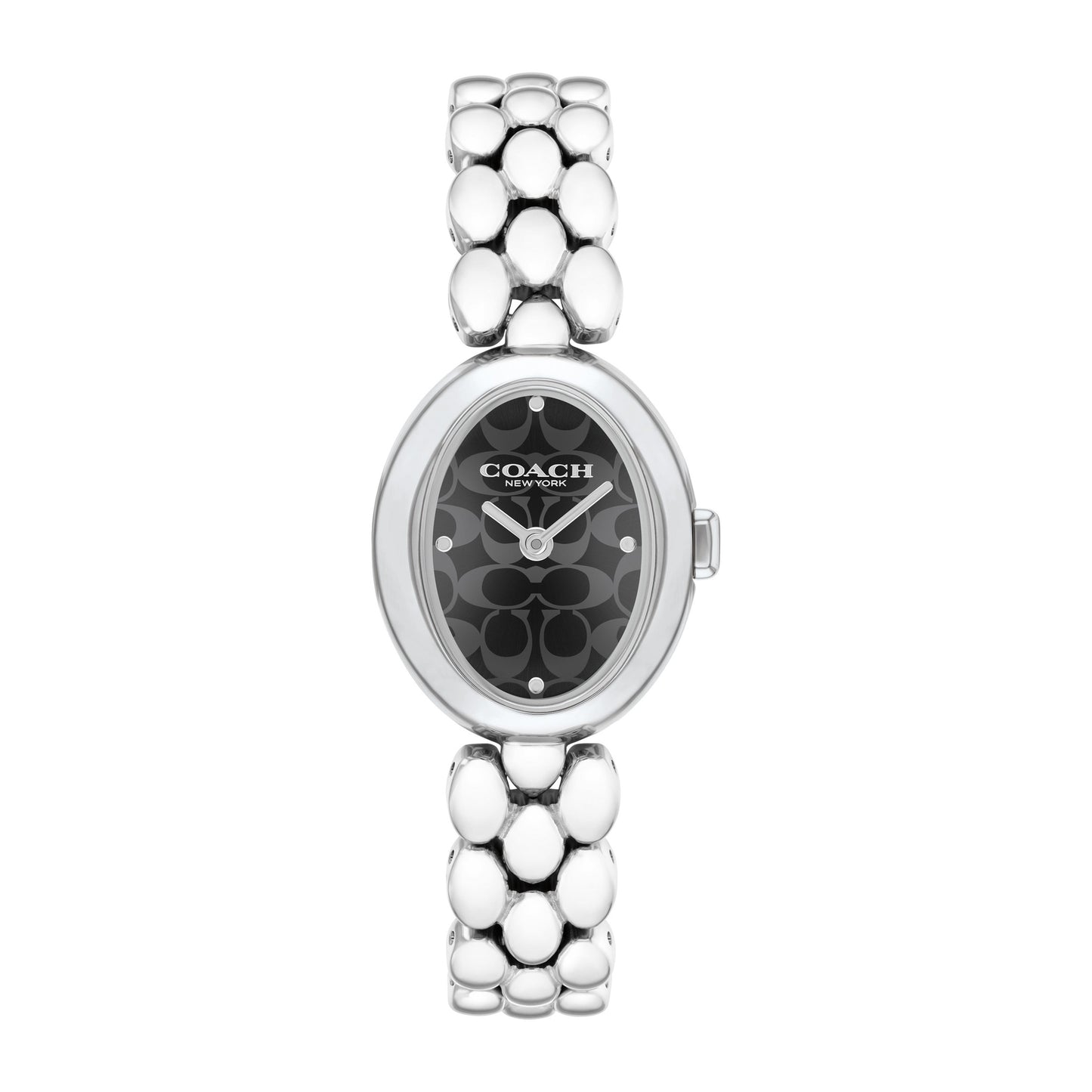 LADIES' SAMMY OVAL STAINLESS STEEL WATCH, "C" DIAL