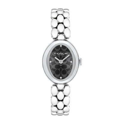 LADIES' SAMMY OVAL STAINLESS STEEL WATCH, "C" DIAL