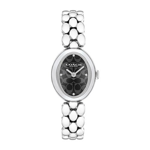 LADIES' SAMMY OVAL STAINLESS STEEL WATCH, "C" DIAL