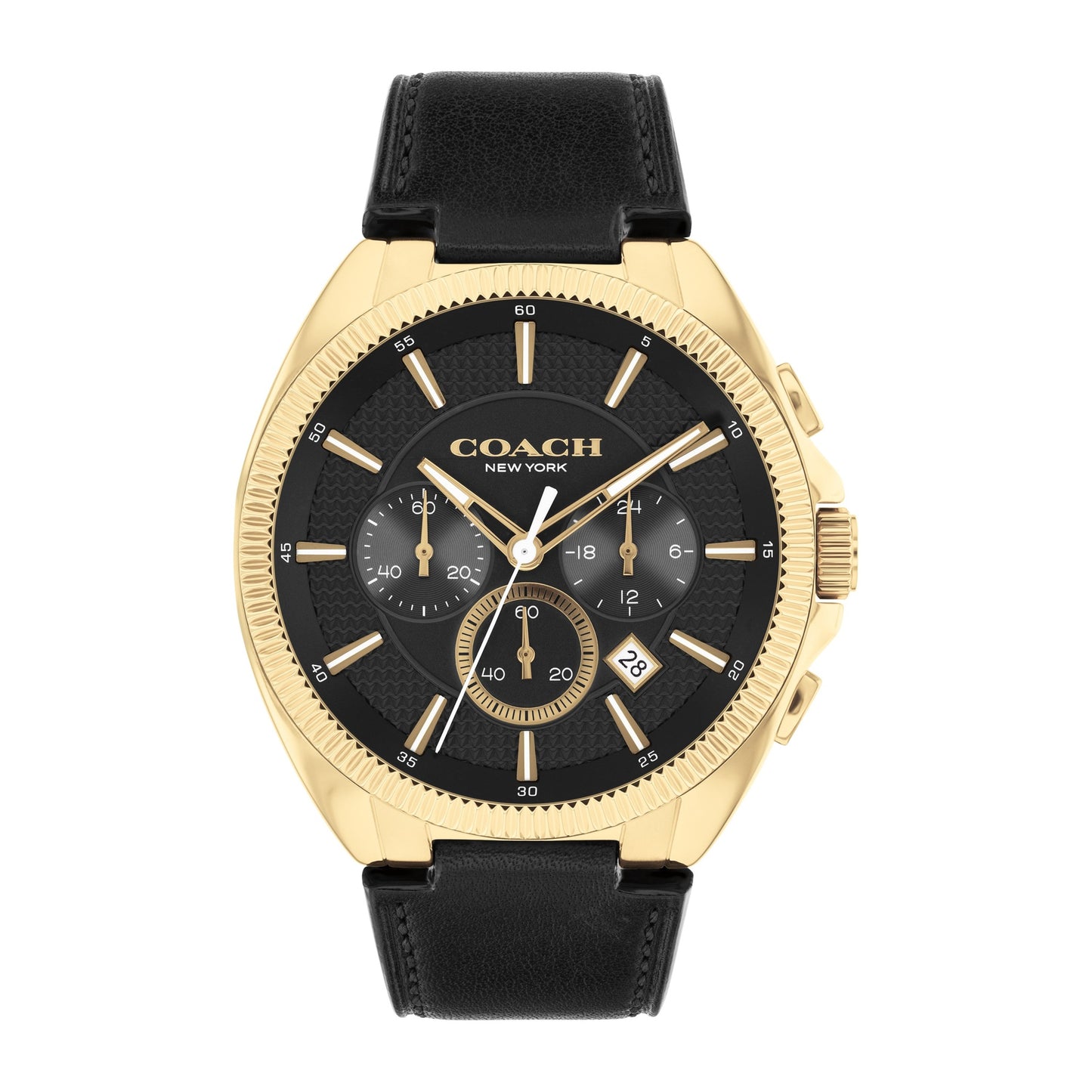 MEN'S JACKSON CHRONOGRAPH LEATHER STRAP WATCH, DIAL