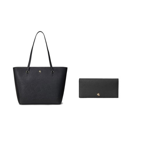 KARLY CROSSHATCH LEATHER SHOPPER AND WALLET