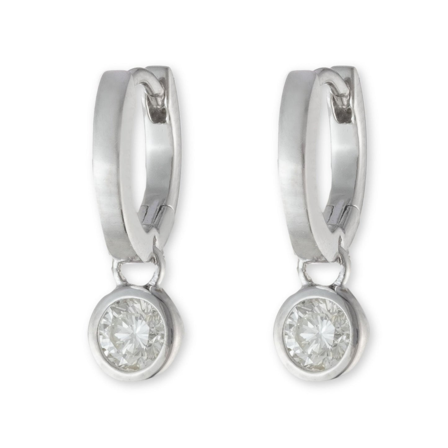 STERLING SILVER CZ DROP HUGGIES