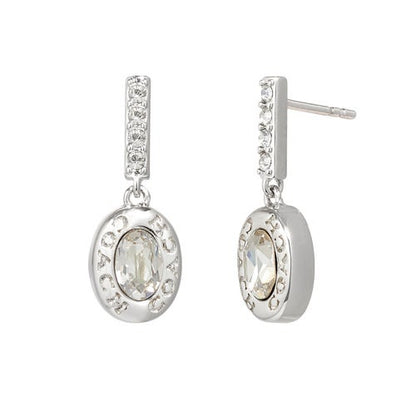 SIGNATURE LOGO PAVE BAR DROP EARRINGS