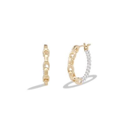 MIXED CHAIN HOOP EARRINGS