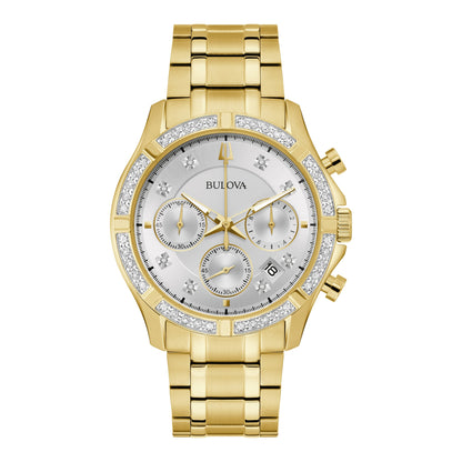 MEN'S CLASSIC DIAMOND CHRONOGRAPH STAINLESS STEEL WATCH, DIAL