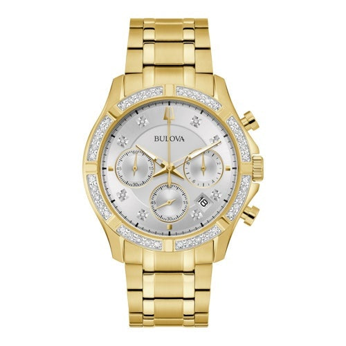 MEN'S CLASSIC DIAMOND CHRONOGRAPH STAINLESS STEEL WATCH, DIAL