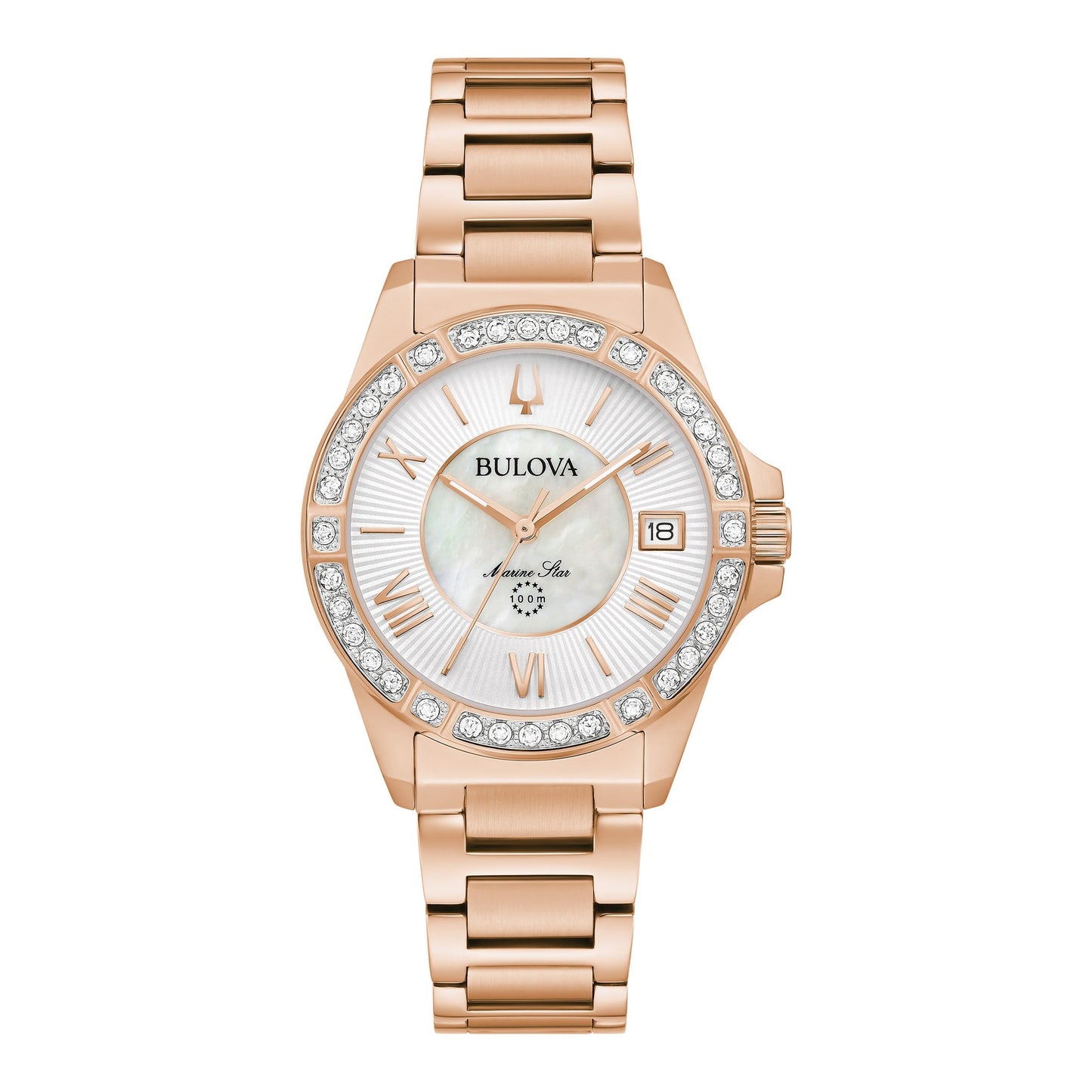 LADIES' MARINE STAR SERIES L DIAMOND SS WATCH, MOP DIAL