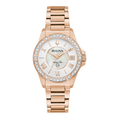 LADIES' MARINE STAR SERIES L DIAMOND SS WATCH, MOP DIAL