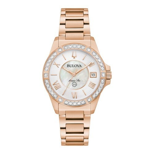 LADIES' MARINE STAR SERIES L DIAMOND SS WATCH, MOP DIAL