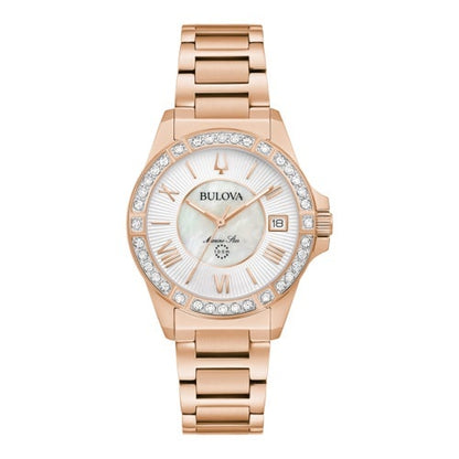 LADIES' MARINE STAR SERIES L DIAMOND SS WATCH, MOP DIAL