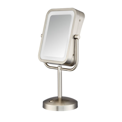 LIGHTED MAKEUP MIRROR W/ 1X/8X MAGNIFICATION