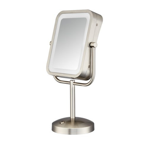 LIGHTED MAKEUP MIRROR W/ 1X/8X MAGNIFICATION