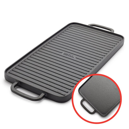 CAST IRON 11" X 16.5" REVERSIBLE GRILL & GRIDDLE