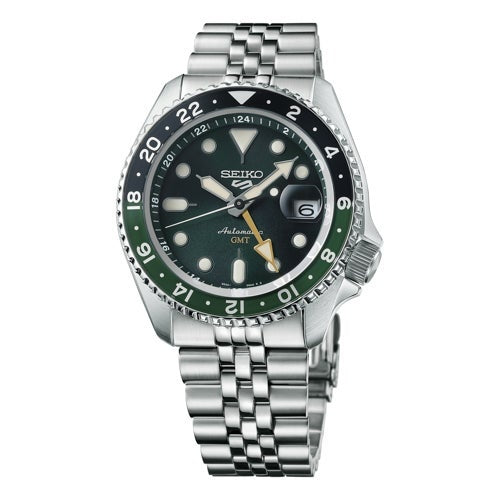 MEN'S SEIKO 5 SPORTS SKX GMT STAINLESS STEEL WATCH, DIAL