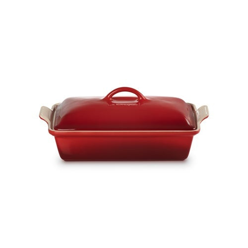 4QT HERITAGE STONEWARE COVERED RECTANGULAR CASSEROLE