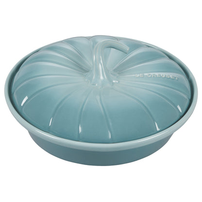 9" STONEWARE PUMPKIN CASSEROLE BAKER W/ LID