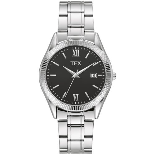 MEN'S TFX BY BULOVA SILVER-TONE STAINLESS STEEL WATCH DIAL