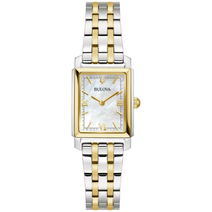 LADIES' SUTTON STAINLESS STEEL WATCH, MOTHER-OF-PEARL DIAL