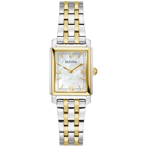 LADIES' SUTTON STAINLESS STEEL WATCH, MOTHER-OF-PEARL DIAL