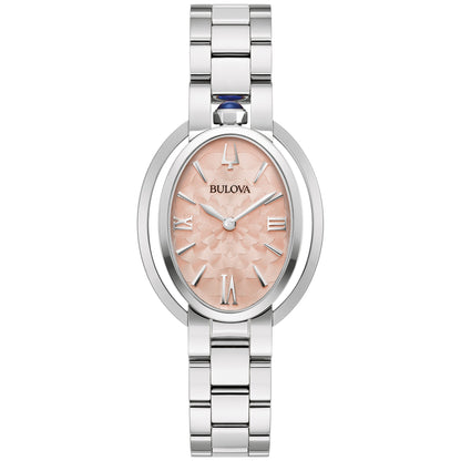 LADIES' RUBAIYAT STAINLESS STEEL OVAL WATCH, DIAL