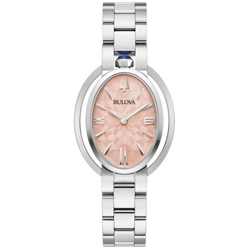 LADIES' RUBAIYAT STAINLESS STEEL OVAL WATCH, DIAL