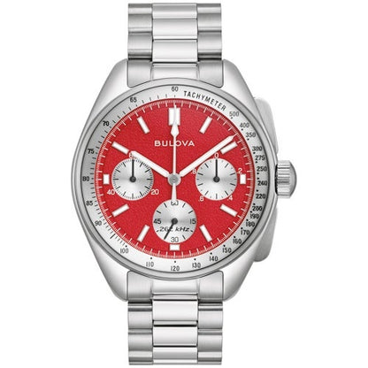 MEN'S LUNAR PILOT CHRONOGRAPH STAINLESS STEEL WATCH W/ LEATHER STRAP, DIAL
