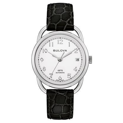 LADIES' JOSEPH BULOVA COMMODORE AUTOMATIC LEATHER STRAP WATCH, DIAL