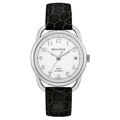 LADIES' JOSEPH BULOVA COMMODORE AUTOMATIC LEATHER STRAP WATCH, DIAL