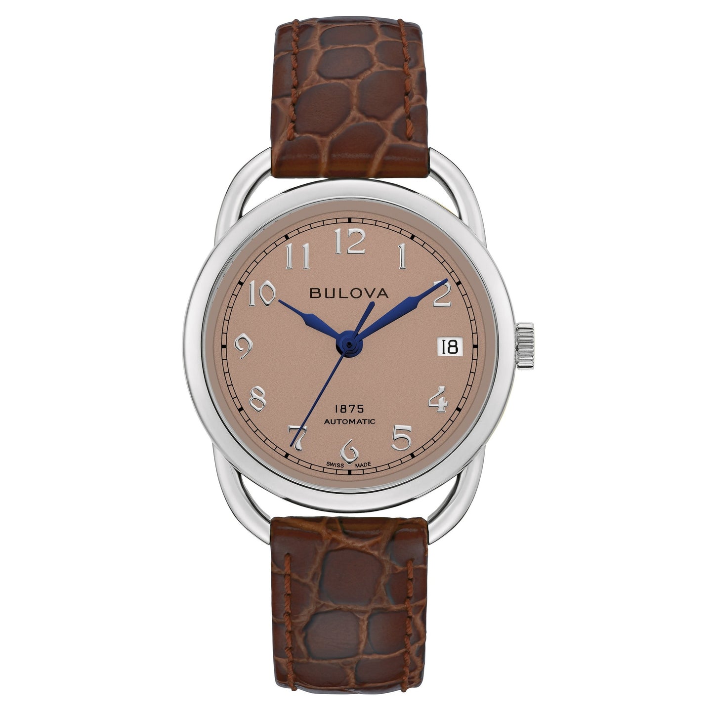 LADIES' JOSEPH BULOVA COMMODORE AUTOMATIC LEATHER STRAP WATCH, DIAL