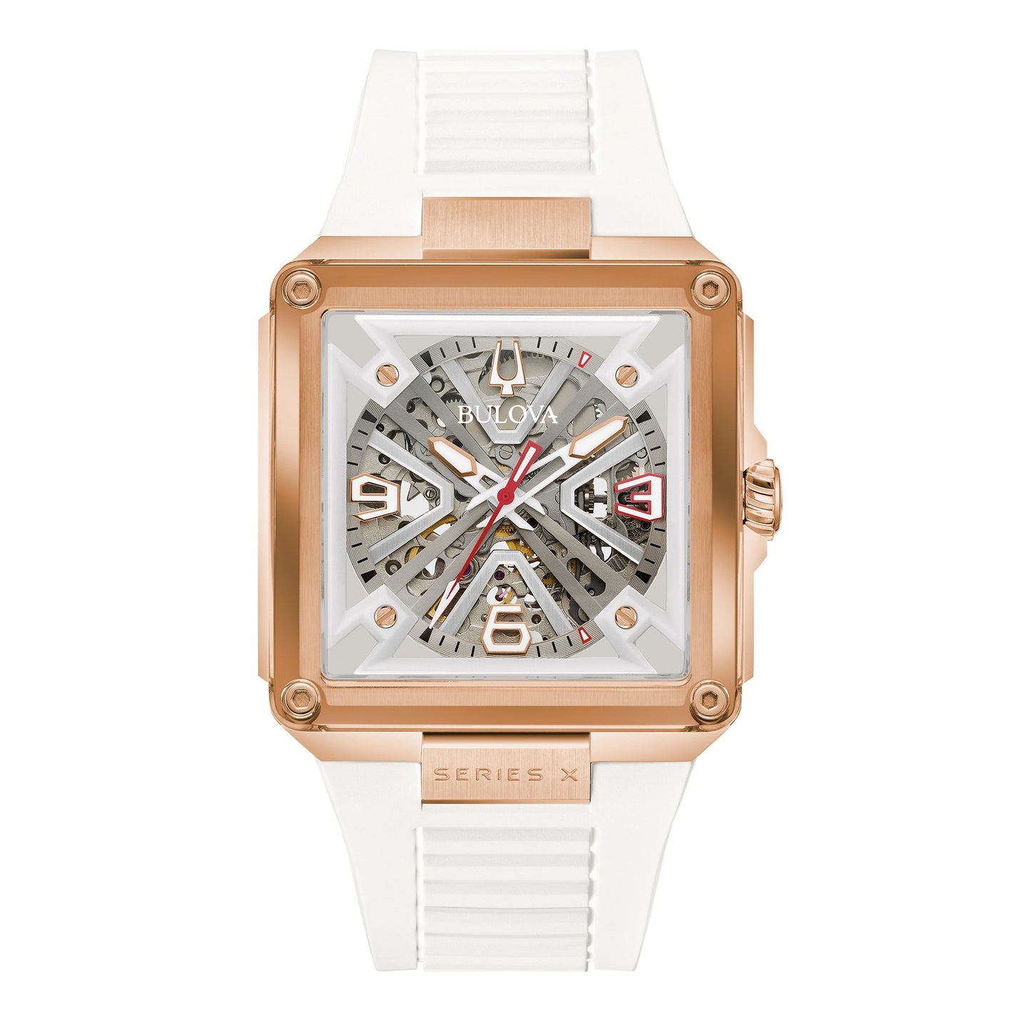 MENS SERIES X MARC ANTHONY AUTOMATIC WHITE HNBR RUBBER STRAP WATCH WHITE DIAL