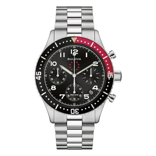 MENS MARINE STAR HERITAGE HPQ PRECISIONIST SILVER-TONE SS WATCH BLACK DIAL