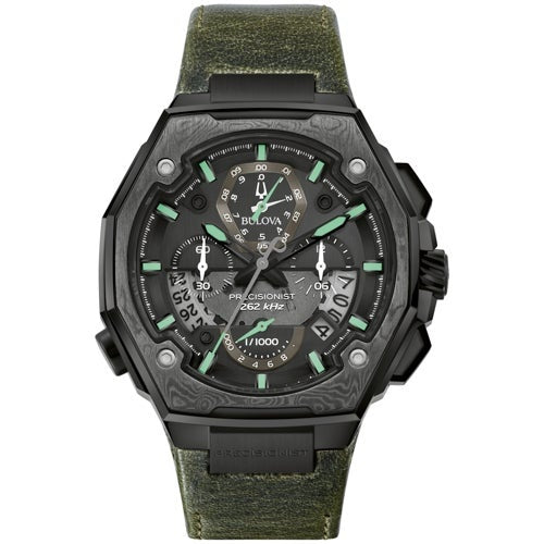 MEN'S SERIES X SE PRECISIONIST CHRONOGRAPH LEATHER STRAP WATCH, DIAL
