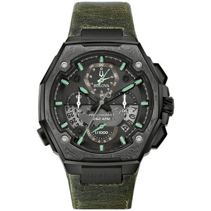 MEN'S SERIES X SE PRECISIONIST CHRONOGRAPH LEATHER STRAP WATCH, DIAL