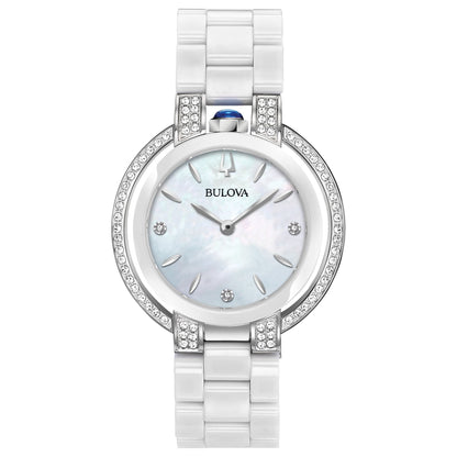 LADIES RUBAIYAT DIAMOND & CERAMIC WATCH MOTHER-OF-PEARL DIAL