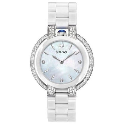 LADIES RUBAIYAT DIAMOND & CERAMIC WATCH MOTHER-OF-PEARL DIAL
