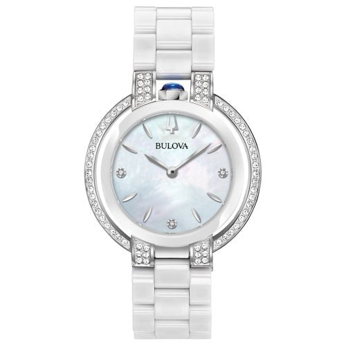 LADIES RUBAIYAT DIAMOND & CERAMIC WATCH MOTHER-OF-PEARL DIAL