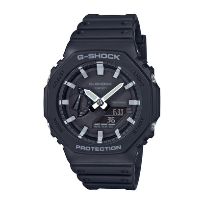 MENS 2100 G-SHOCK OCTAGON ANA-DIGI RESIN WATCH BLACK DIAL