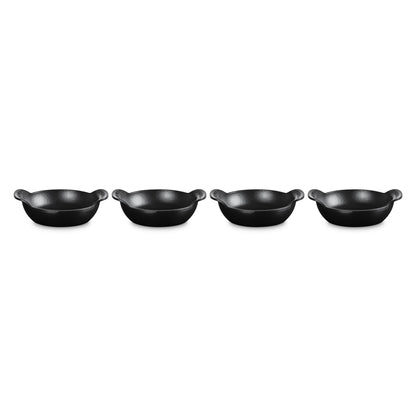 SET OF 4 GOURMAND CAST IRON MINI OVAL 0.3QT BRAISERS