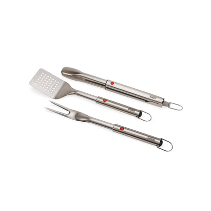 GRILLOUT 3PC BBQ TURNER TONGS FORK SET