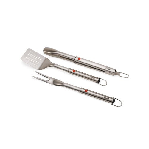 GRILLOUT 3PC BBQ TURNER TONGS FORK SET